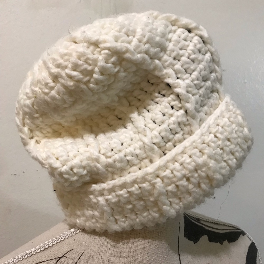 Cream winter knit cap